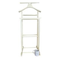 Alternative view of Vintage French Painted White Chippy Valet Butler Stand Wooden Clothes Hanger Suit Bedroom Hotel Decor Storage B&B c1970-80's