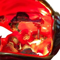 Alternative view of Vintage French Ceramic Shell Coral Fish Decorative Desktop Bedside Lamp c1960's