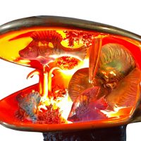 Alternative view of Vintage French Ceramic Shell Coral Fish Decorative Desktop Bedside Lamp c1960's