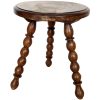 Vintage French Display Plinth Stand Wooden Wood Round Small Table Round Plant Rest Tabouret c1950-60's