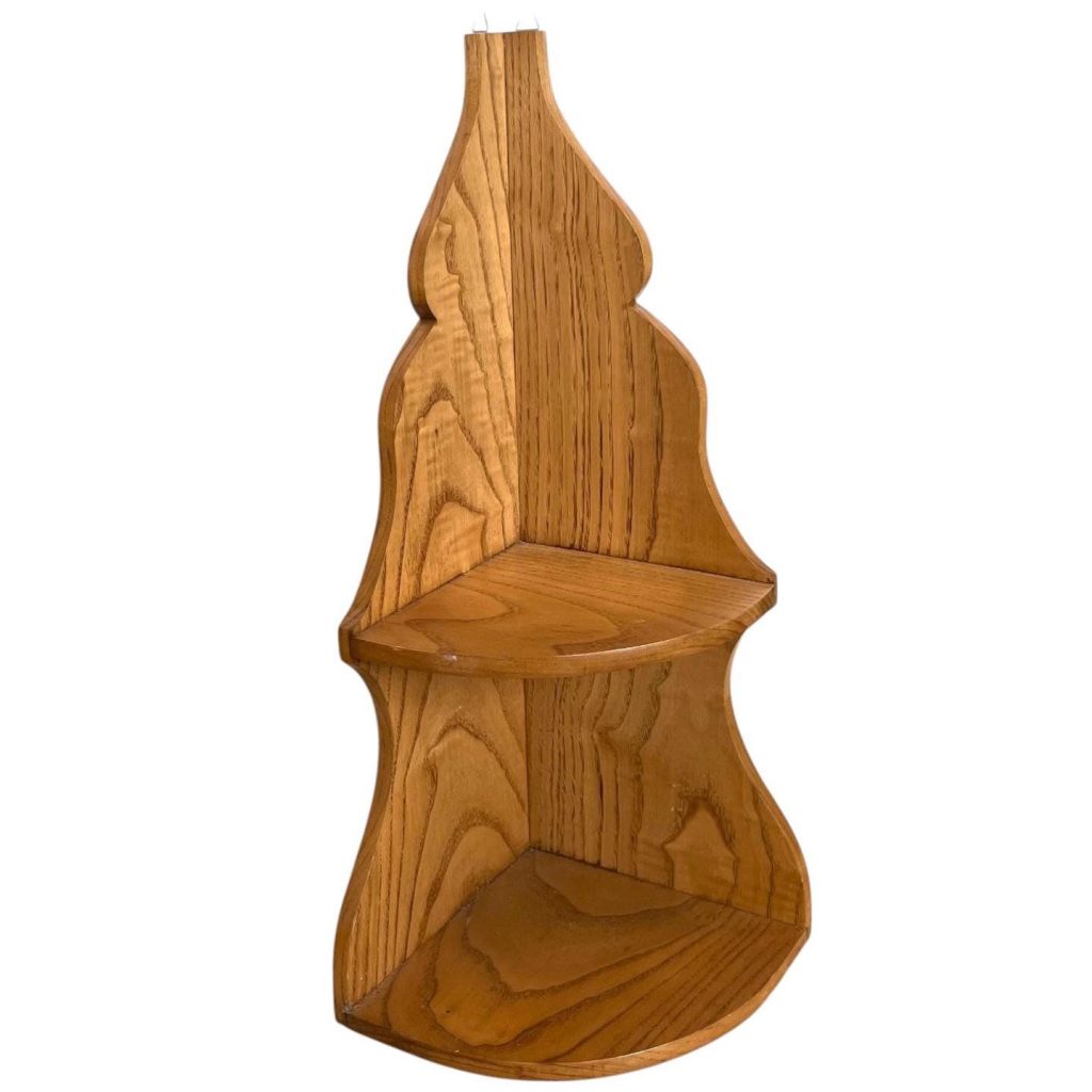 Vintage French Wood Corner Shelf Side Table Stand Tabouret Plinth Display Wooden c1970-80's