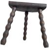 Vintage French Tripod Stool Chair Seat Wooden Milking Kitchen D Shaped Seat Bobbin Leg Rest Stand Plinth Tabouret c1960's