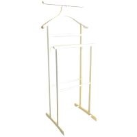 Vintage French Painted White Chippy Valet Butler Stand Wooden Clothes Hanger Suit Bedroom Hotel Decor Storage B&B c1970-80's
