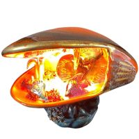 Vintage French Ceramic Shell Coral Fish Decorative Desktop Bedside Lamp c1960's