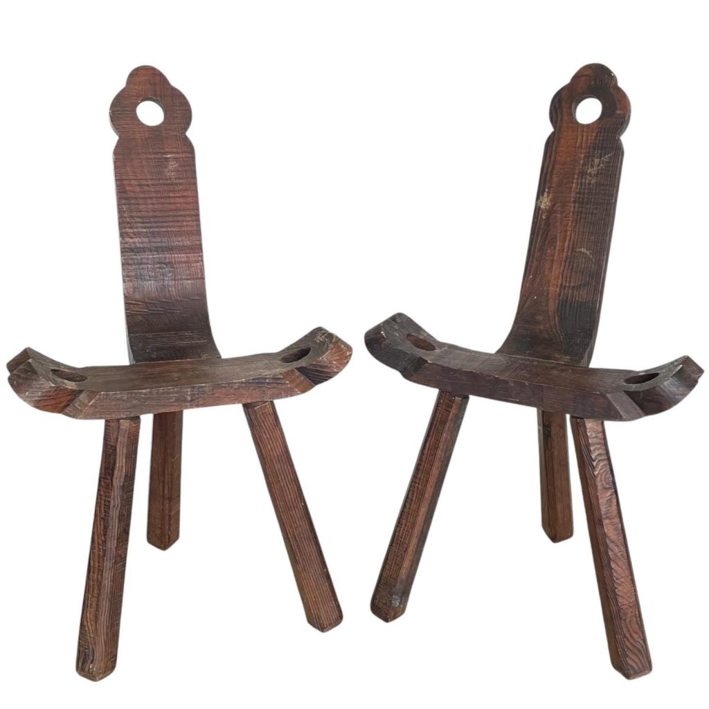 Vintage French Birthing Stool Chair Seat Wooden Rest Stand Plinth Tabouret PRICED INDIVIDUALLY c1960-70's