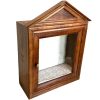 Antique French Wooden Glass Fronted And Shelf Display Cabinet Vertical Curio Curiosity Wall Mounted circa 1900's