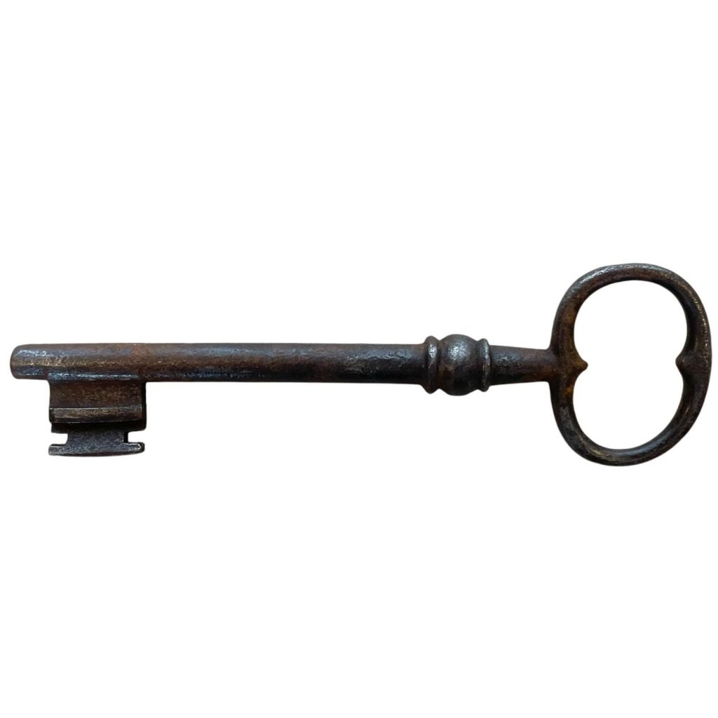 Antique French Large Rusty Iron Key Doorway Rusty Keys Door Lock c1800-1900's