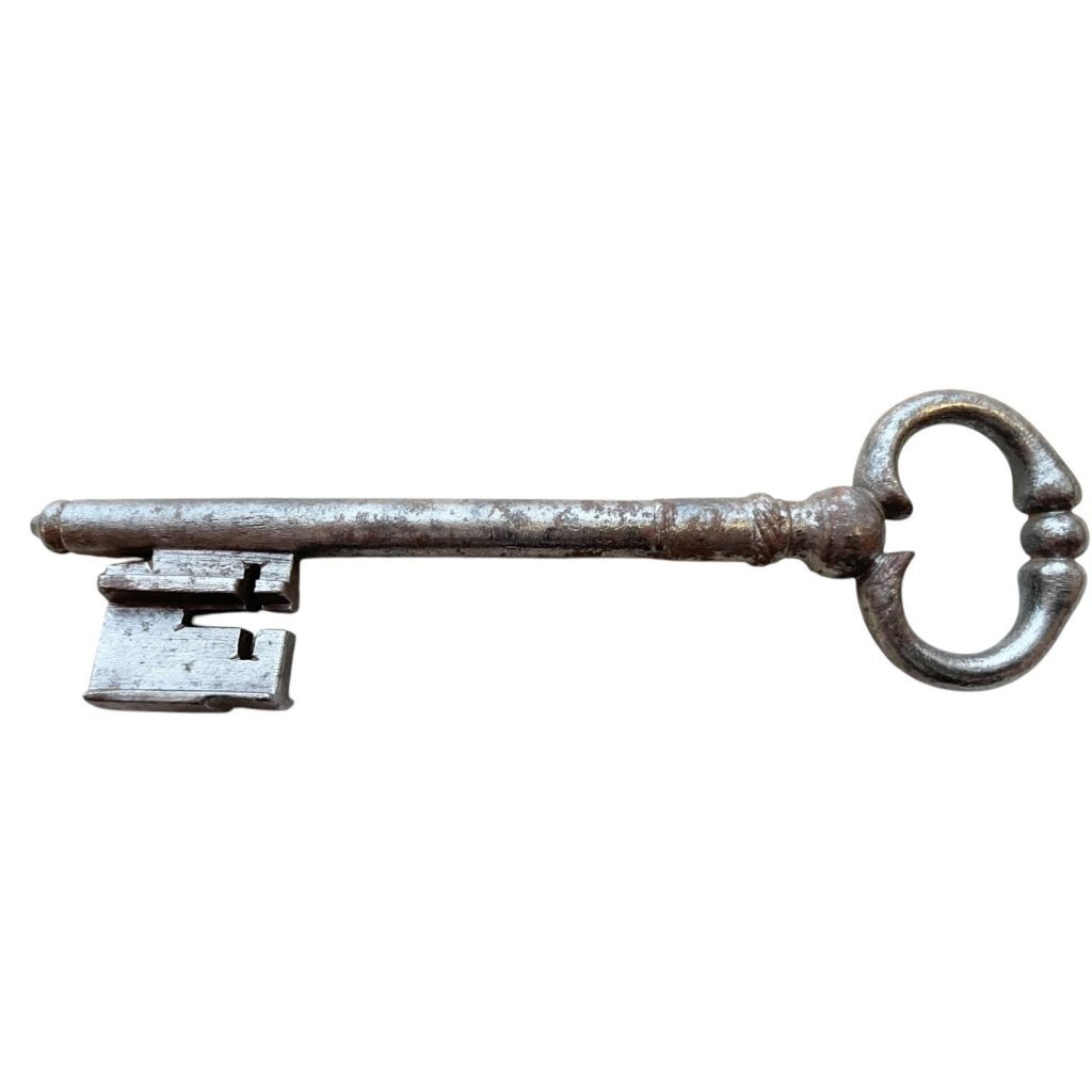 Antique French Large Rusty Iron Key Doorway Rusty Keys Door Lock c1800-1900's