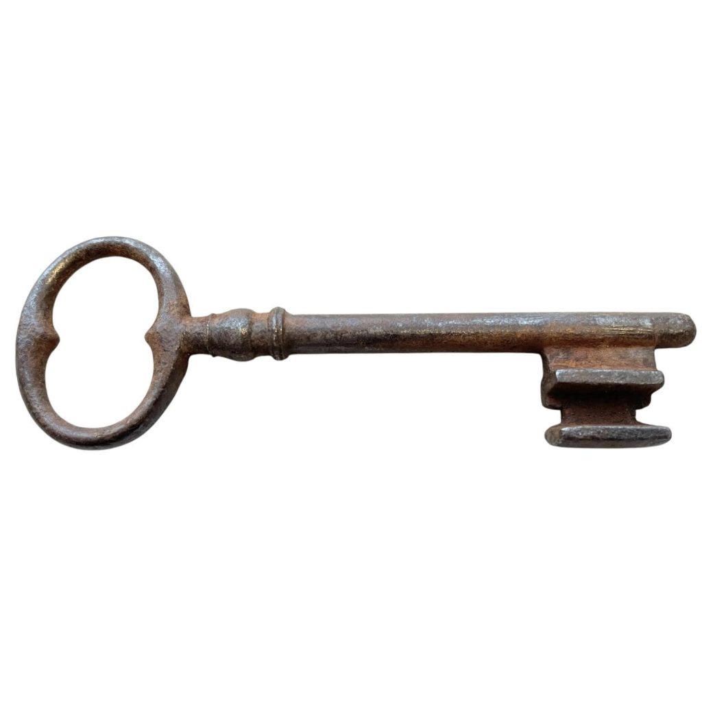 Antique French Large Rusty Iron Key Doorway Rusty Keys Door Lock c1800-1900's