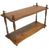 Vintage French Wood Double Shelf Wall Mounted Table Stand Plinth Display Wooden c1960-70's