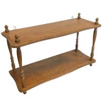 Vintage French Wood Double Shelf Wall Mounted Table Stand Plinth Display Wooden c1960-70’s Vintage French Wood Double Shelf Wall Mounted Table Stand Plinth Display Wooden c1960-70's