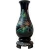 Vintage Chinese Black Resin Small Hand Painted Vase Pot Ornament Figurine Prop Display c1970-80's