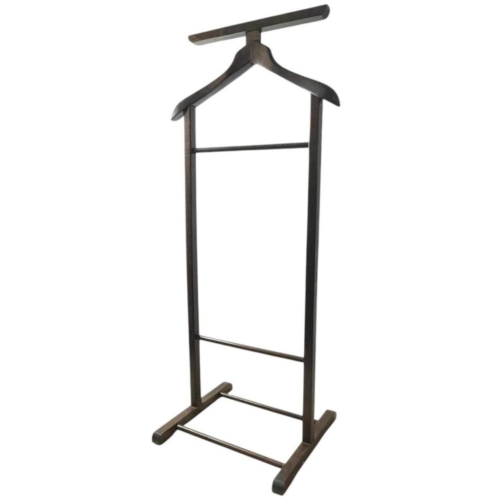 Vintage French Valet Butler Stand Wooden Clothes Hanger Suit Costume Bedroom Decor Storage Office c1960-70's