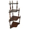Vintage French Wood Corner Quadruple Shelf Wall Mounted Table Stand Plinth Display Wooden c1950-60's / EVE