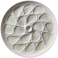 Vintage French Oyster Plate Large White Serving Party Plate Dish Tray Sea Food Shellfish circa 1970-80's / EVE