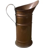 Vintage French Copper Metal Umbrella Walking Stick Stand Coal Shuttle Storage Pot Container Hallway Fireplace c1960-70's / EVE