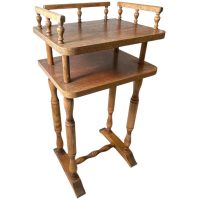 Vintage French Heavy Duty Telephone Table Display Plinth Stand Table Wooden Side Stand Shelf Hallway Tabouret c1980's / EVE