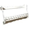 Vintage French Wooden White Shelf With Hangers Wall Hanging Mounted Shelving Unit Country Cottage Arts Crafts circa 1960-70's / EVE
