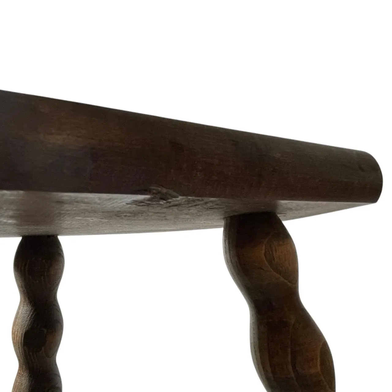 Vintage Stool French Tall Wooden Wood Bar Chair Seat Kitchen Table Farm D Shaped Seat Braced Tabouret c1960-70’s / EVE 7 Vintage Stool French Tall Wooden Wood Bar Chair Seat Kitchen Table Farm D Shaped Seat Braced Tabouret c1960-70's / EVE - Image 7