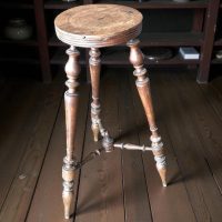 Table Antique Pedestal French Plant Stand Plinth Wooden Flower Pot Ornament Display Prop Design Tabouret Furniture c1920's / EVE