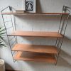 Vintage Danish Wooden Four Shelf Tier Hanging Wall Mounted Shelving Unit circa 1960-70's / EVE