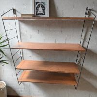 Vintage Danish Wooden Four Shelf Tier Hanging Wall Mounted Shelving Unit circa 1960-70's / EVE