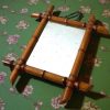 Vintage French Bamboo Look Wood Wooden Framed Mirror Dressing Table Bathroom Conservatory Bedroom Boudoir c1950-60's / EVE