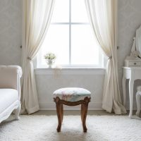 Vintage French Small Footstool Stool Wooden Wood Chair Cushioned Fabric Seat c1970's / EVE