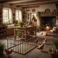 Vintage French Baby Pet Safety Cage Container Wooden Wood House Home Prop circa 1950-60's / EVE