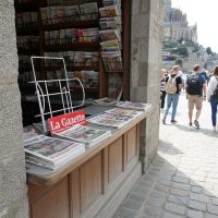 Vintage French Magazine Wire Display Rack for 'La Gazette' Regional French Newspaper Decor Storage Office c1970's / EVE