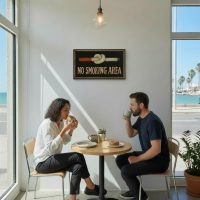 Vintage English Vintage Wooden No Smoking Area Sign with a 3D Cigarette Ready For Display c1970-80's / EVE