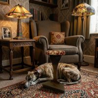 Antique French Upholstered Wooden Footstool with a Patterned Velvet Fabric Stand Plinth Table Tripod Tabouret c1920's / EVE