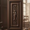Antique French Carved Wooden Cabinet Door Panel with Baroque Rococo style motifs circa 1870-1900's / EVE