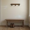 Vintage French Faux Bamboo Wooden Coat Rack with Three Pegs Wall Hanging Shabby Chic Rustic Rural c1970's / EVE