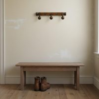 Vintage French Faux Bamboo Wooden Coat Rack with Three Pegs Wall Hanging Shabby Chic Rustic Rural c1970's / EVE