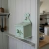 Vintage French and Hand Painted Pastel Wooden Salt Box with Floral and Bird Motifs c1930's / EVE
