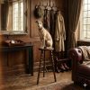 Vintage French Tall Wooden Tripod Stool with Turned Bobbin Legs and Round Top Stand Plinth Table Tripod Tabouret T Brace c1960's / EVE