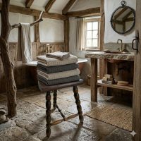 Vintage French Wooden Tripod Stool with Bobbin Turned Legs Stand Plinth Table D Stool Tripod T Brace Tabouret Ancient WOODWORM c1960's / EVE