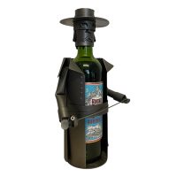 Vintage French Decorative Swordsman Musketeer Metal Drinks Bottle Wine Holder Display Bar Cafe circa 2000 / EVE