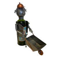 Vintage French Decorative Gardener Wheelbarrow Metal Drinks Bottle Wine Holder Display Bar Cafe circa 2000 / EVE