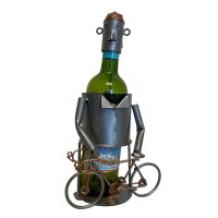 Vintage French Decorative Racing Bike Cyclist Metal Drinks Bottle Wine Holder Display Bar Cafe circa 2000 / EVE