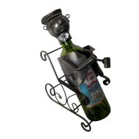 Vintage French Decorative Grandad Armchair Pipe Metal Drinks Bottle Wine Holder Display Bar Cafe circa 2000 / EVE