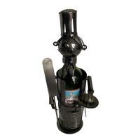 Vintage French Decorative Bread Cook Chef Metal Drinks Bottle Wine Holder Display Bar Cafe circa 2000 / EVE