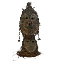 Alternative view of Vintage Papua New Guinea Sepik River Woven Dance Costume Mask 1950-60's / EVE