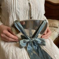 Antique French Silver Plated Rounded Bouillotte Warming Bottle with Déposé B P Mark Ribbon not Included c1900's / EVE