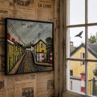 Vintage French Painting Replica of Bernard Buffet 1996 Signed JK q Loux dated 2019 / EVE