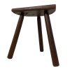 Vintage French Tripod Stool Chair Seat Varnished Wood Milking D Shaped Seat Rest Stand Plinth Tabouret Farmhouse c1960-70's / EVE
