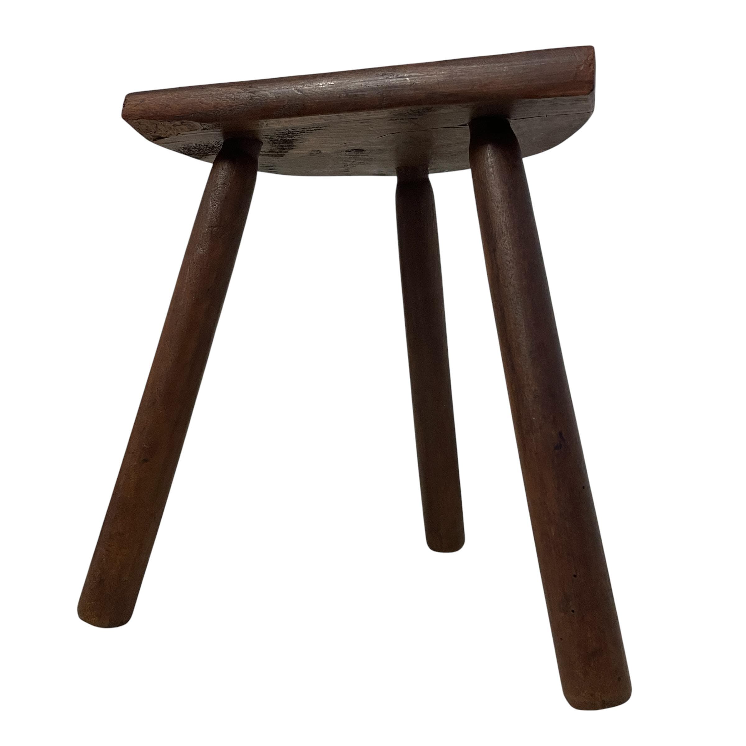 Vintage French Tripod Stool Chair Seat Varnished Wood Milking D Shaped Seat Rest Stand Plinth Tabouret Farmhouse c1960-70’s / EVE Vintage French Tripod Stool Chair Seat Varnished Wood Milking D Shaped Seat Rest Stand Plinth Tabouret Farmhouse c1960-70's / EVE