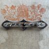 Antique French Art Deco paste and silver-tone bar brooch with central black stone Miniature Badge Patina Jewellery 1920s / EVE