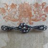 Antique French Art Deco Art Deco Silver Toned Bar Brooch with Marcasite Stones Miniature Badge Patina Jewellery 1920s / EVE